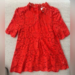 Anthropologie HD in Paris lace mock swing top, size 4